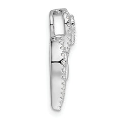 14K White Gold Polished 5/8 carat Diamond Fancy Chain Slide