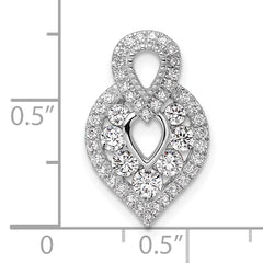 14K White Gold Polished 5/8 carat Diamond Fancy Chain Slide