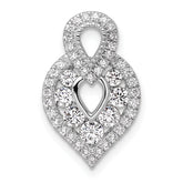 14K White Gold Polished 5/8 carat Diamond Fancy Chain Slide