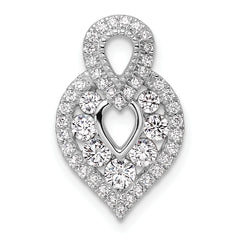 14K White Gold Polished 5/8 carat Diamond Fancy Chain Slide