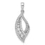 14K White Gold Polished 3/8 carat Diamond Fancy Leaf Pendant