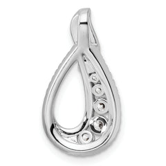 14K White Gold Polished 5/8 carat Diamond Teardrop Chain Slide
