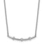 14K White Gold Polished 1/20 carat Diamond Curved Bar 18 inch Necklace