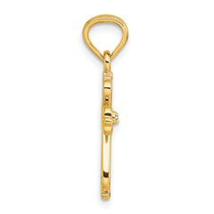 14k Diamond Accented Cross Pendant