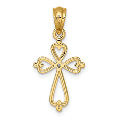 14k Diamond Accented Cross Pendant