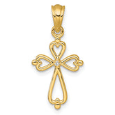 14k Diamond Accented Cross Pendant