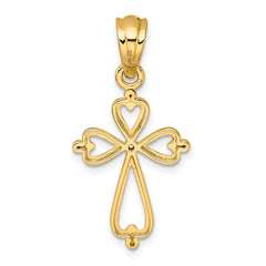 14k Diamond Accented Cross Pendant