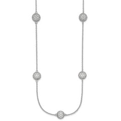 14k White Gold 6 3/4 carat Lab Grown Diamond VS/SI+ G+ Complete 18 inch 8mm Sphere Necklace