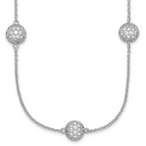 14k White Gold 6 3/4 carat Lab Grown Diamond VS/SI+ G+ Complete 18 inch 8mm Sphere Necklace