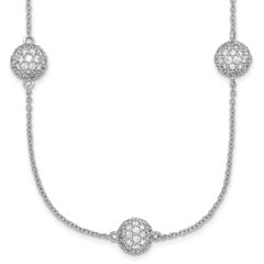 14k White Gold 6 3/4 carat Lab Grown Diamond VS/SI+ G+ Complete 18 inch 8mm Sphere Necklace