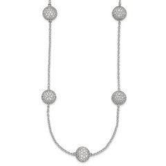 14k White Gold 10 5/8 carat Lab Grown Diamond VS/SI+ G+ Complete 18 inch 10mm Sphere Necklace