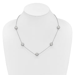 14k White Gold 10 5/8 carat Lab Grown Diamond VS/SI+ G+ Complete 18 inch 10mm Sphere Necklace