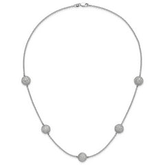 14k White Gold 10 5/8 carat Lab Grown Diamond VS/SI+ G+ Complete 18 inch 10mm Sphere Necklace