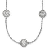 14k White Gold 10 5/8 carat Lab Grown Diamond VS/SI+ G+ Complete 18 inch 10mm Sphere Necklace