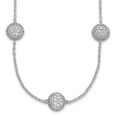 14k White Gold 10 5/8 carat Lab Grown Diamond VS/SI+ G+ Complete 18 inch 10mm Sphere Necklace