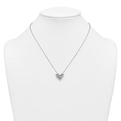 14k White Gold 1 1/4 carat Lab Grown Diamond VS/SI+ G+ Complete 18 inch Cluster Heart Necklace