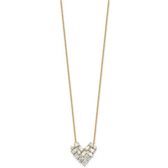 14k 1 1/4 carat Lab Grown Diamond VS/SI+ G+ Complete 18 inch Cluster Heart Necklace