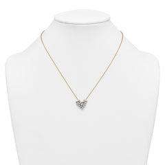 14k 1 1/4 carat Lab Grown Diamond VS/SI+ G+ Complete 18 inch Cluster Heart Necklace