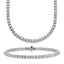 14k White Gold 16 7/8 carat Lab Grown Diamond VS/SI+ G+ Complete Convertible Tennis Necklace and Bracelet
