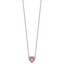 14kw 1/6 carat Lab Grown Diamond VS+ F+ and Genuine Pink Sapphire Complete 18 inch Heart Necklace