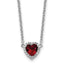 14kw 1/10 carat Lab Grown Diamond VS+ F+ and Genuine Ruby Complete 18 inch Heart Necklace
