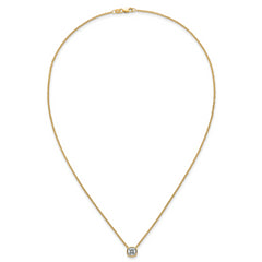 14k 1 carat Certified Lab Grown Diamond VS+ F+ Cushion Complete 18 inch Bezel Set Necklace