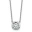 Cushion Lab-Grown Diamond Bezel Necklace in 14K White Gold (1 1/2 ct. tw.) - Sophia Jewelers