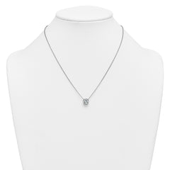 14k White Gold 2 carat Certified Lab Grown Diamond VS+ F+ Cushion Complete 18 inch Bezel Set Necklace