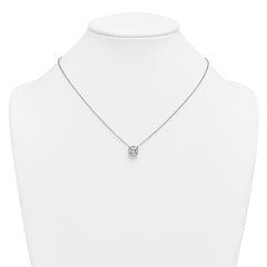 14k White Gold 2 1/2 carat Certified Lab Grown Diamond VS+ F+ Cushion Complete 18 inch Bezel Set Necklace
