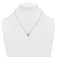 14k White Gold 3 carat Certified Lab Grown Diamond VS+ F+ Cushion Complete 18 inch Bezel Set Necklace