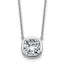 Bezel-Set Cushion Lab-Grown Diamond Necklace in 14K White Gold, 457mm (3 ct.) - Sophia Jewelers