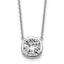 14k White Gold 3 carat Certified Lab Grown Diamond VS+ F+ Cushion Complete 18 inch Bezel Set Necklace