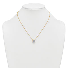 14k 3 carat Certified Lab Grown Diamond VS+ F+ Cushion Complete 18 inch Bezel Set Necklace