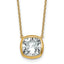 14k 4 carat Certified Lab Grown Diamond VS+ F+ Cushion Complete 18 inch Bezel Set Necklace