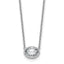 Bezel-Set Oval Lab-Grown Diamond Necklace in 14K White Gold, 457mm (1 ct. tw.) - Sophia Jewelers