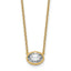 14k 1 carat Certified Lab Grown Diamond VS+ F+ Oval Complete 18 inch Bezel Set Necklace