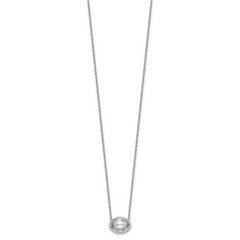14k White Gold 2 carat Certified Lab Grown Diamond VS+ F+ Oval Complete 18 inch Bezel Set Necklace