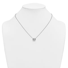 14k White Gold 2 carat Certified Lab Grown Diamond VS+ F+ Oval Complete 18 inch Bezel Set Necklace