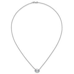14k White Gold 2 carat Certified Lab Grown Diamond VS+ F+ Oval Complete 18 inch Bezel Set Necklace