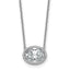 14k White Gold 2 1/2 carat Certified Lab Grown Diamond VS+ F+ Oval Complete 18 inch Bezel Set Necklace