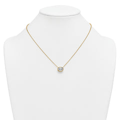 14k 2 1/2 carat Certified Lab Grown Diamond VS+ F+ Oval Complete 18 inch Bezel Set Necklace