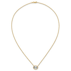 14k 2 1/2 carat Certified Lab Grown Diamond VS+ F+ Oval Complete 18 inch Bezel Set Necklace