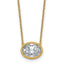 14k 2 1/2 carat Certified Lab Grown Diamond VS+ F+ Oval Complete 18 inch Bezel Set Necklace