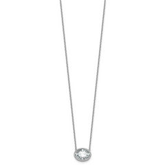 14k White Gold 3 carat Certified Lab Grown Diamond VS+ F+ Oval Complete 18 inch Bezel Set Necklace