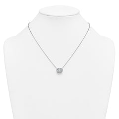 14k White Gold 3 carat Certified Lab Grown Diamond VS+ F+ Oval Complete 18 inch Bezel Set Necklace