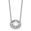 Bezel-Set Oval Lab-Grown Diamond Necklace in 14K White Gold, 457mm (3 ct. tw.) - Sophia Jewelers