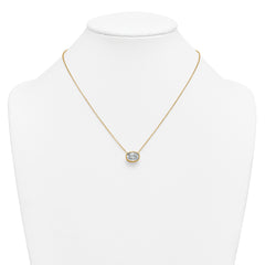 14k 3 carat Certified Lab Grown Diamond VS+ F+ Oval Complete 18 inch Bezel Set Necklace