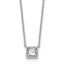 Princess Bezel-Set Lab-Grown Diamond Necklace in 14K White Gold, 457mm (1 ct.) - Sophia Jewelers
