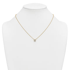 14k 1 carat Certified Lab Grown Diamond VS+ F+ Princess Complete 18 inch Bezel Set Necklace