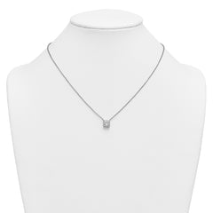 14k White Gold 1 1/2 carat Certified Lab Grown Diamond VS+ F+ Princess Complete 18 inch Bezel Set Necklace